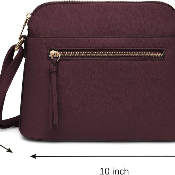 Small Crossbody Bag, Dome Shoulder Bag with Zipper Pocket Adjustable Strap - Picture 3 of 6